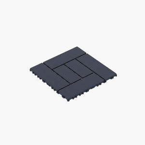 GlasFlength Carpet Tiles 44 Pack 12" Interlocking Deck Tiles, ZZ Style, DIY Flooring for Patio Poolside Balcony Backyard, Gray, 12"*12"*0.8" - 1 of 4