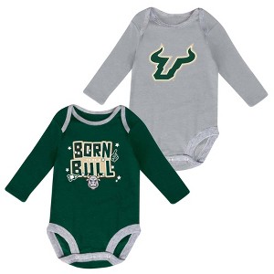 NCAA South Florida Bulls Boys' 2pk Long Sleeve Bodysuit - 1 of 3