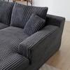 87" Oversized Sectional Sofa Bed with Double Lounge Chaise, Plush Corduroy Sofa Bed, No Assembly, Cloud-Like Comfort for Living Room & Bedroom - 4 of 4