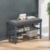 Shoe Bench, Storage Bench, Entryway Bench with Cushion, Shoe Shelf with Seat, Storage Organizer with Foam Padded Seat Linen - 2 of 4