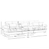 130" Modular Extra Large Camel Velvet 3-Seater Sofa,Cloud-Like Oversized Couch with Deep Seat & Pillows for Modern Living Room-Baofuwish - 4 of 4