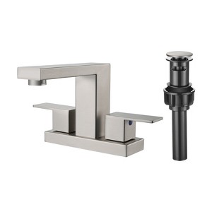 Cobbe Modern Two Hole Centerset 4" 2-handle Bathroom Faucet with Pop Up Drain Assembly - 1 of 4