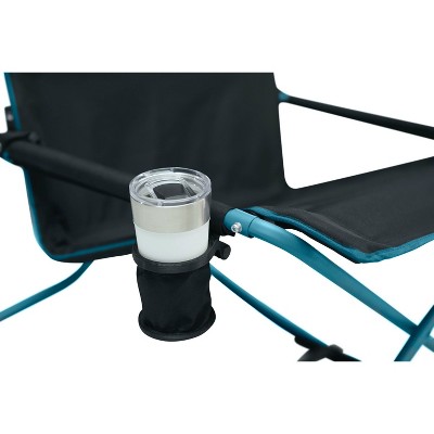 Deep Ocean Portable Outdoor Rocking Chair with Padded Arms