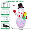 Itopfox 5ft Inflatable Snowman with Rotating LED Projection Waterproof Christmas Outdoor Lawn Decoration for Holiday Party 1 Piece - 3 of 4