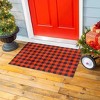 Evergreen Red and Black Buffalo Check Layering Mat Indoor and Outdoor Decor - 2 of 4