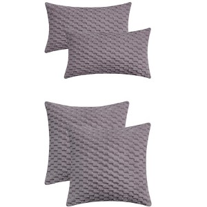 REGALWOVEN 4 Pcs Soft Fuzzy Plush Decorative Throw Pillow Covers for Sofa Couch Bed Living Room - 1 of 4