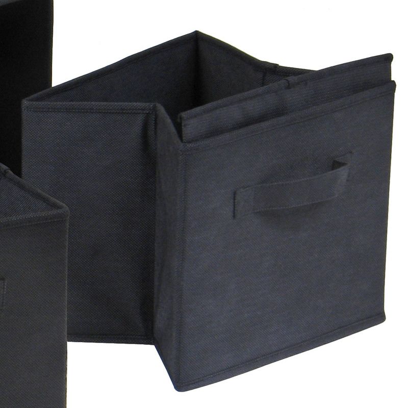 Set of 4 Capri Foldable Fabric Baskets Black - Winsome, 4 of 5