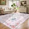 Washable Rugs for Bedroom Ultra-Soft Floral Peacock Floor Mat - 3 of 4