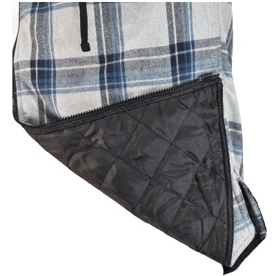 Burnside Men's Zip Front Lined Flannel Hoodie | Gray & Blue Plaid X-Large — фото 2