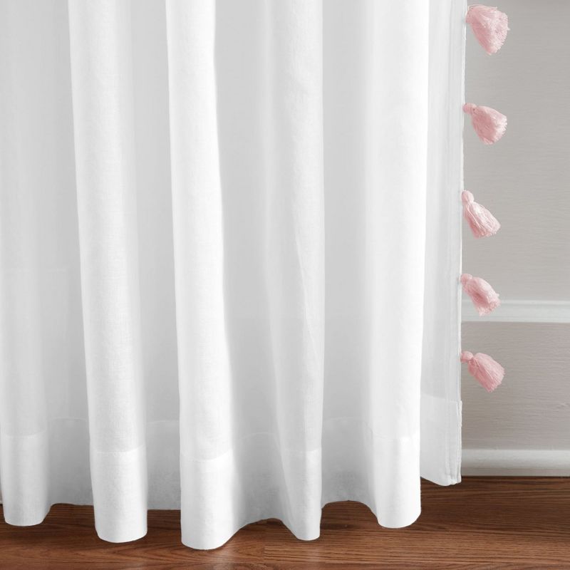 Bianca Sheer Boho Single Window Curtain Panel with Tassels - 52" x 84" - Elrene Home Fashions, 4 of 6