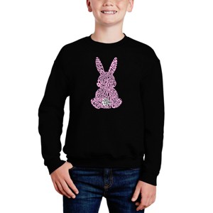 LA Pop Art Easter Bunny - Boy's Word Art Crewneck Sweatshirt - 1 of 3