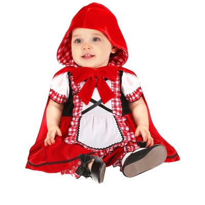 HalloweenCostumes.com 9/12 Months   Classic Red Riding Hood Infant Costume, Black/White/Red