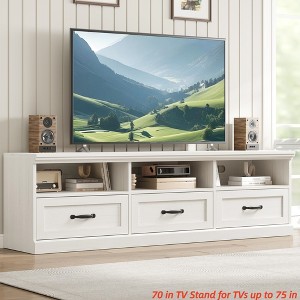 70 in TV Stand for TVs up to 75 in, Entertainment Center with Storage Drawer, Mid-Century Modern TV Console with Open Shelves - 1 of 4