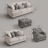 Piece Living Room Set, Modern Farmhouse Chenille Sofa and Loveseat with Nailhead Trim, Floral Accent Chair - 4 of 4