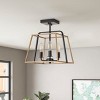 Dewdrop Industrial Semi Flush Mount Ceiling Light Geometric Square Lantern 1 Light ETL Entryway - 4 of 4