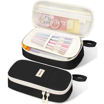 Paaaawaters Cute Pencil Case, Aesthetic Pen Pouch, Colored Large Pencil Bag with Zipper, Kawaii Stationery Storage and Organizer