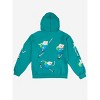 Adventure Time Finn Puff Print Long Sleeve Turquoise Adult Hooded Sweatshirt - 2 of 4