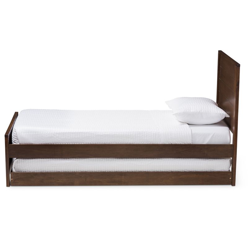Twin Catalina Modern Classic Mission Style Finished Wood Platform Bed with Trundle - Baxton Studio, 6 of 13