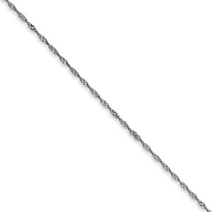 Black Bow Jewelry 1mm, 14k White Gold, Singapore Chain - 1 of 4