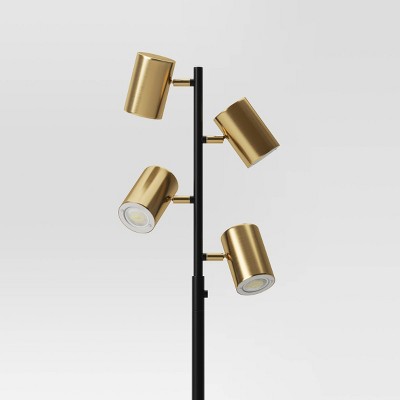 Dean Spotlight Floor Lamp Black/Brass (Includes LED Light Bulb) - Threshold&#8482;