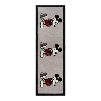 Disney Mickey Mouse Classic Pose with Border Indoor Kids' Area Rug Gray/Ivory/Red