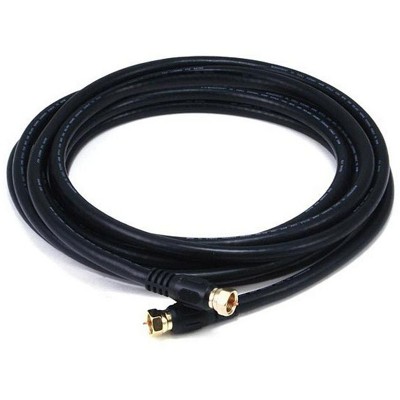 Monoprice Video Cable - 12 Feet - Black | RG6 Quad Shield CL2 Coaxial Cable with F Type Connector