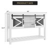 46" Farmhouse Console Table ¨C White Sliding Barn Door Sofa Table (for Living Room/Entryway/Foyer) - 3 of 4
