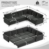 GDFStudio Keene 6-Seater L-Shaped Chenille Sectional Sofa Bed with Pull-Out Sleeper - 3 of 4