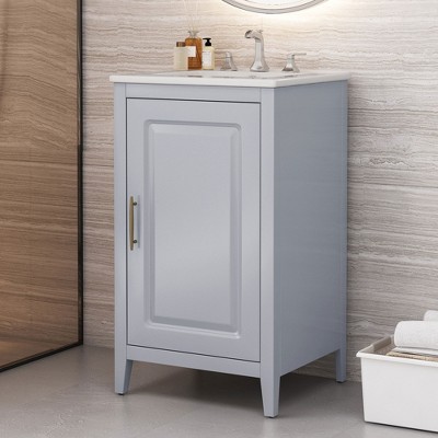 20.3 Inch Storage Space Bathroom Storage Cabinet with Door Shelf-Christopher Knight Home