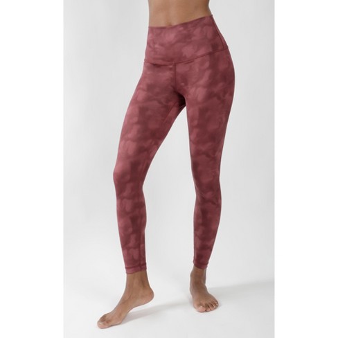 Yogalicious - Women's Watercolor Elastic Free High Waist Ankle Legging -  Rouge Blush - Small : Target