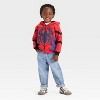 Toddler Boys' Marvel Spider-Man Faux Shearling Hoodie Zip-Up Sweatshirt - Red - 4 of 4