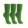 Women’s Slouch Socks Cotton Slouchy Knee-High Boot Socks 3 Pairs Scrunch Breathable Extra Long All-Season Comfort - 3 of 4