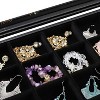 30-Grid Jewelry Tray with Clear Lid, Stackable Velvet Organizer Case for Rings, Earrings & Necklaces, Black - 3 of 4
