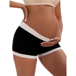 INSPIRE CHIC Women's Low Waist Under the Bump Maternity BoyShorts Pregnancy Seamless Ladies Panties - 1 of 4