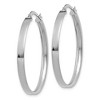 Black Bow Jewelry 3mm x 35mm White Rhodium Plated 14k Yellow Gold Round Hoop Earrings - 2 of 4