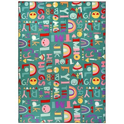 Homefires Group Chat Indoor Rug Only – Fun, Colorful Accent Rug for Living Room, Bedroom, or Office – Durable & Easy to Clean