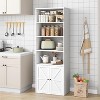 COUCHETA 71'' Tall 6-Tier Farmhouse Bookcase  with Drawer Industrial Style  Narrow Storage Organizer - 2 of 4