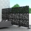 SpassWay 72"H x 47"W Outdoor Metal Garden Trellis Privacy Screen Lattice Panel Indoor Room Divider In Black - 4 of 4