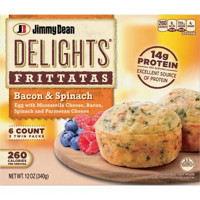 Jimmy Dean Delights Frozen Bacon & Spinach Frittatas - 6ct/12oz