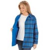 Collections Etc Ladies Fleece Lined Button-Front Flannel Shirt Jacket - 3 of 4