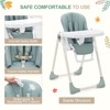 Baby High Chair with Adjustable Height & Footrest, Folding Highchairs for Babies and Toddlers with 5-Point Harness & 5-Recline Positions - 4 of 4
