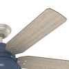 Hunter 52" Mill Valley Lighted Ceiling Fan Indigo Blue Finish with Washed Walnut Blades - Damp Rated for Indoor/Outdoor Use - 2 of 4