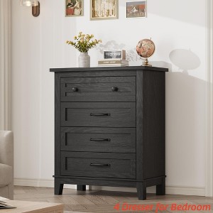 4 Dresser for Bedroom, 34.8 in Tall Vertical Drawer Dresser with Large Storage, Freestanding Wooden Closet Chest for Bedroom, Living Room - 1 of 4
