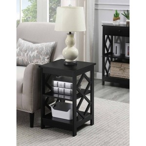 HomeStock Diamond End Table with Three Spacious Shelves, Contemporary Cut Out Design, Multi Purpose Storage Accent Table for Home Décor - 1 of 4