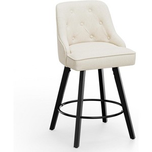 VINGLI 26" H Swivel Barstools, Upholstered Counter Stool with Back, Kitchen High Chairs Counter Height Bar Stools with Cushion - 1 of 4