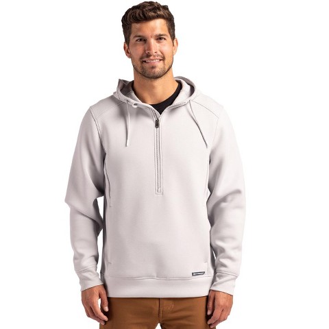 Cutter & Buck Roam Half Zip Mens Long Sleeve Hooded Pullover - Solitare - L