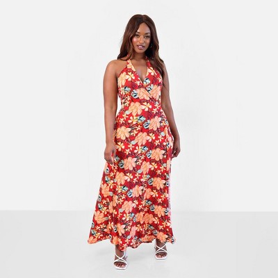 Rebdolls Women's Paradise Tropical Print Wrap Maxi Dress