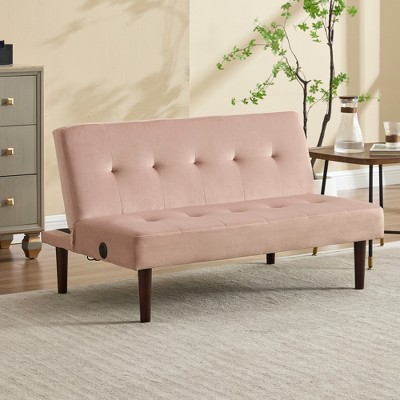 TiramisuBest Foldable Fashion Sofa Bed,Modern Sofa with Charging Port,Adjustable Back