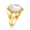 Ross-Simons Hexagonal Mother-Of-Pearl Ring in 18kt Gold Over Sterling - 3 of 4