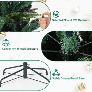 Matte Black Artificial Christmas Tree with 818 Tips, 250 Warm White LED Lights, 8 Lighting Modes, UV-Resistant PVC Needles - 1 of 4